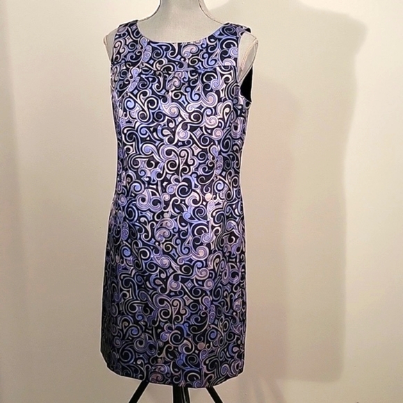 Ann Taylor Woman's Lined Sleeveless Blue Shimmer Dress, Size 6P - Picture 1 of 7